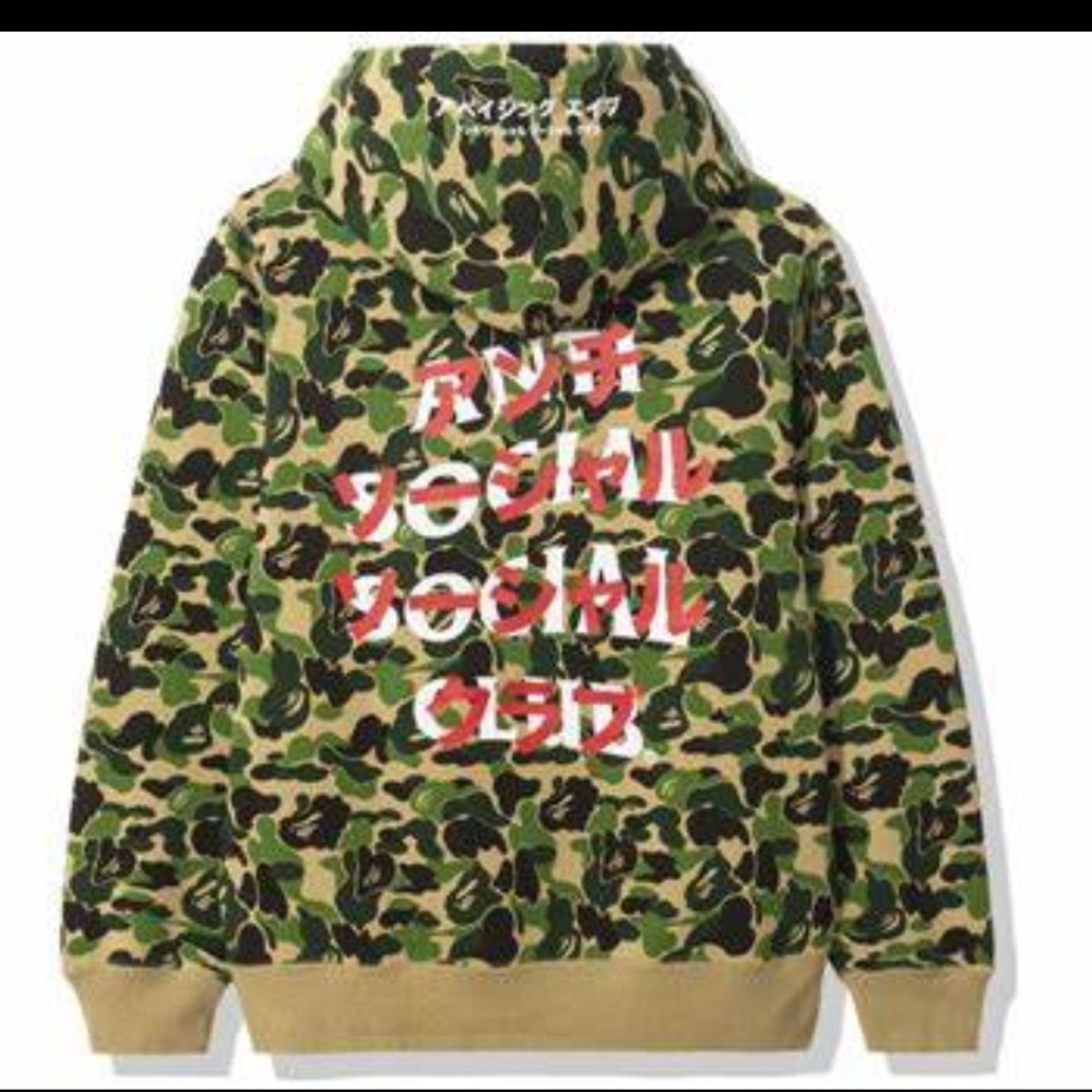 BAPE x Anti Social Social Club ABC Camo Pullover Hoodie XL